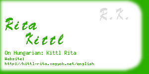 rita kittl business card